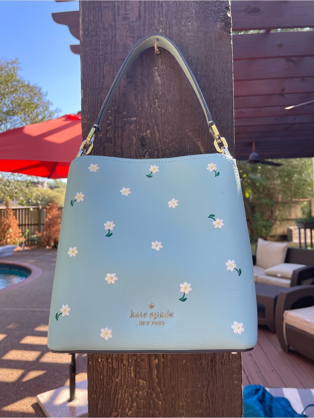 kate spade mint daisy-printed shoulder bag - Picture 1 of 14